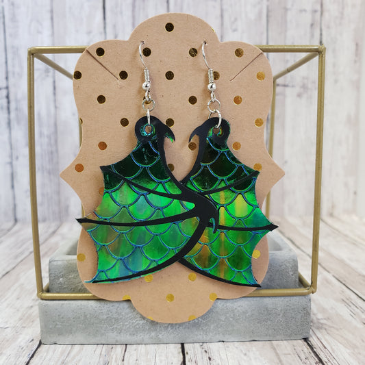 Dragon Wing Faux Leather Earrings