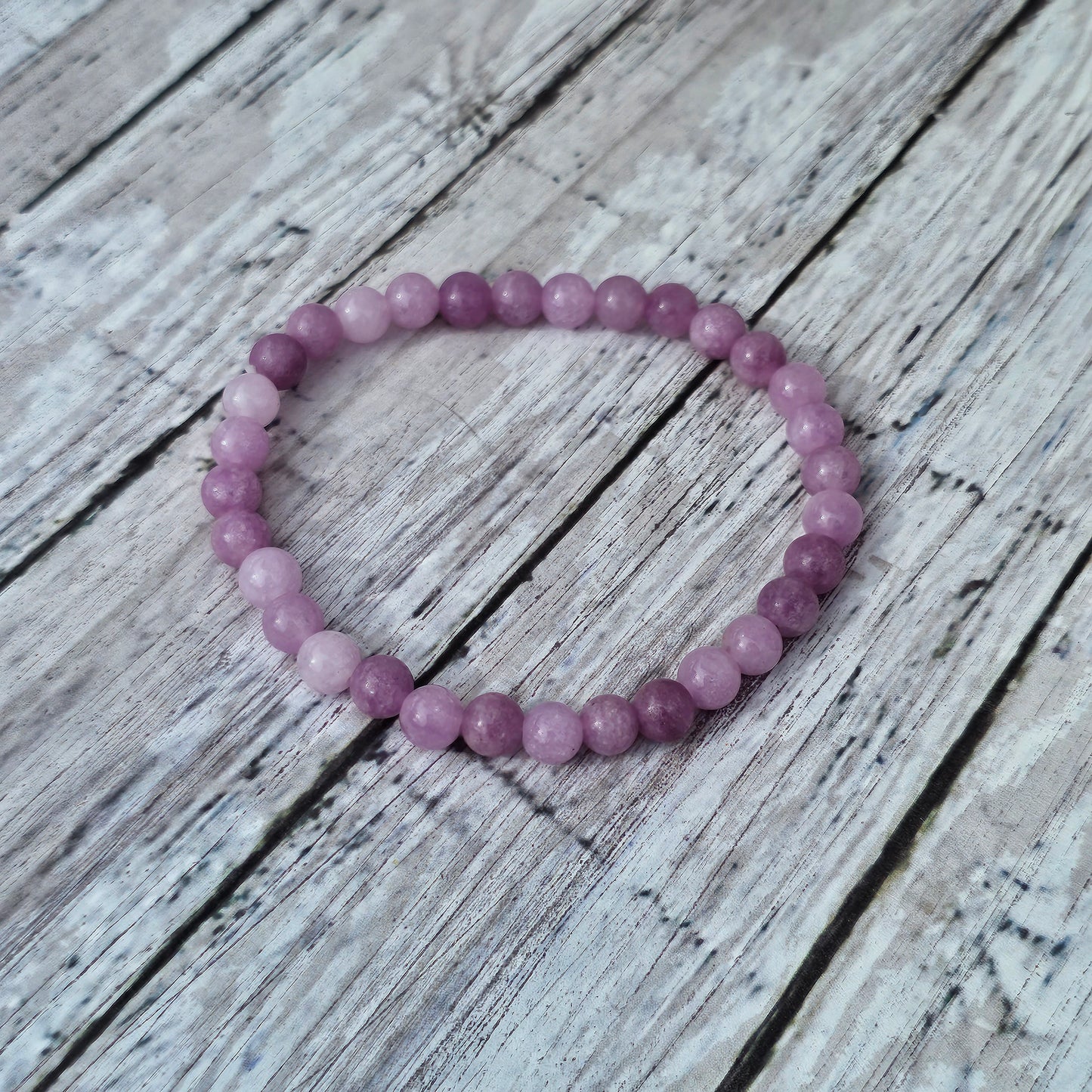 6mm Reiki Infused Pink Kunzite Bracelet