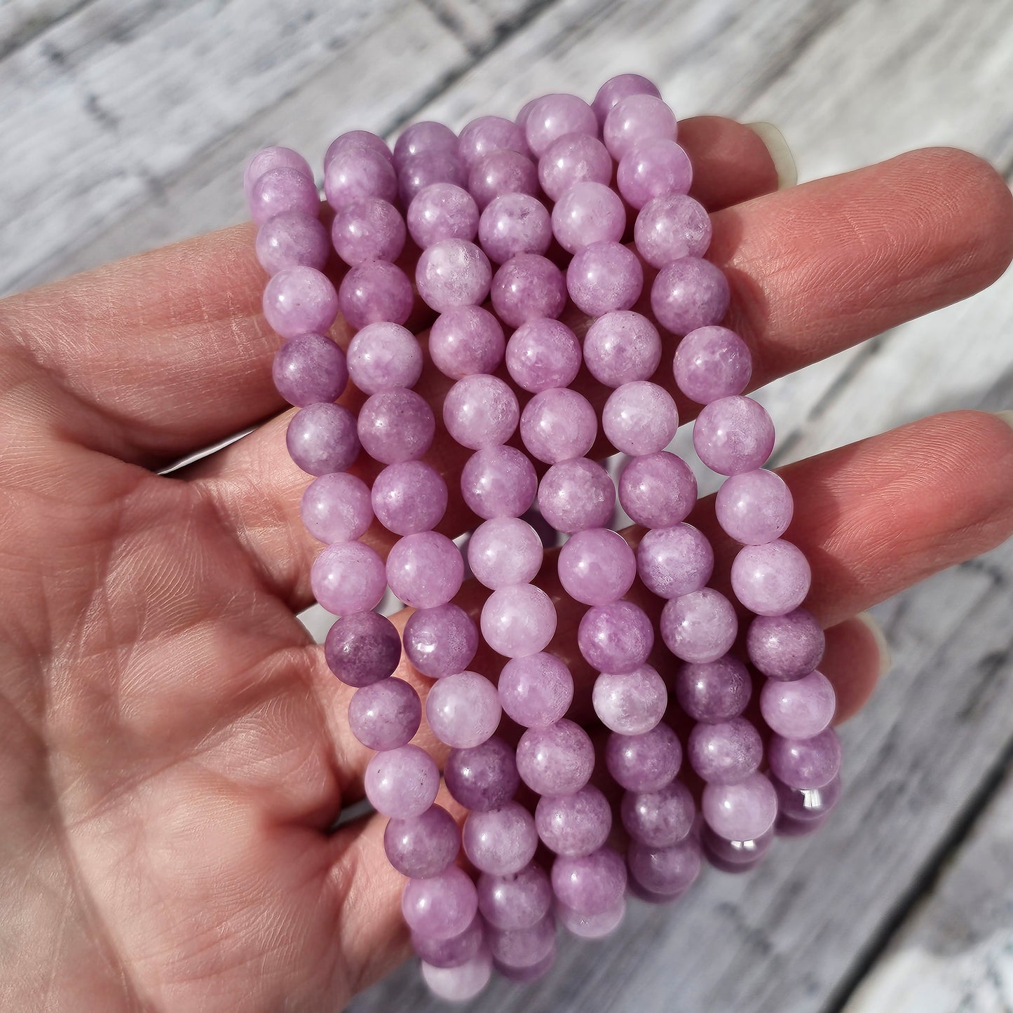 6mm Reiki Infused Pink Kunzite Bracelet