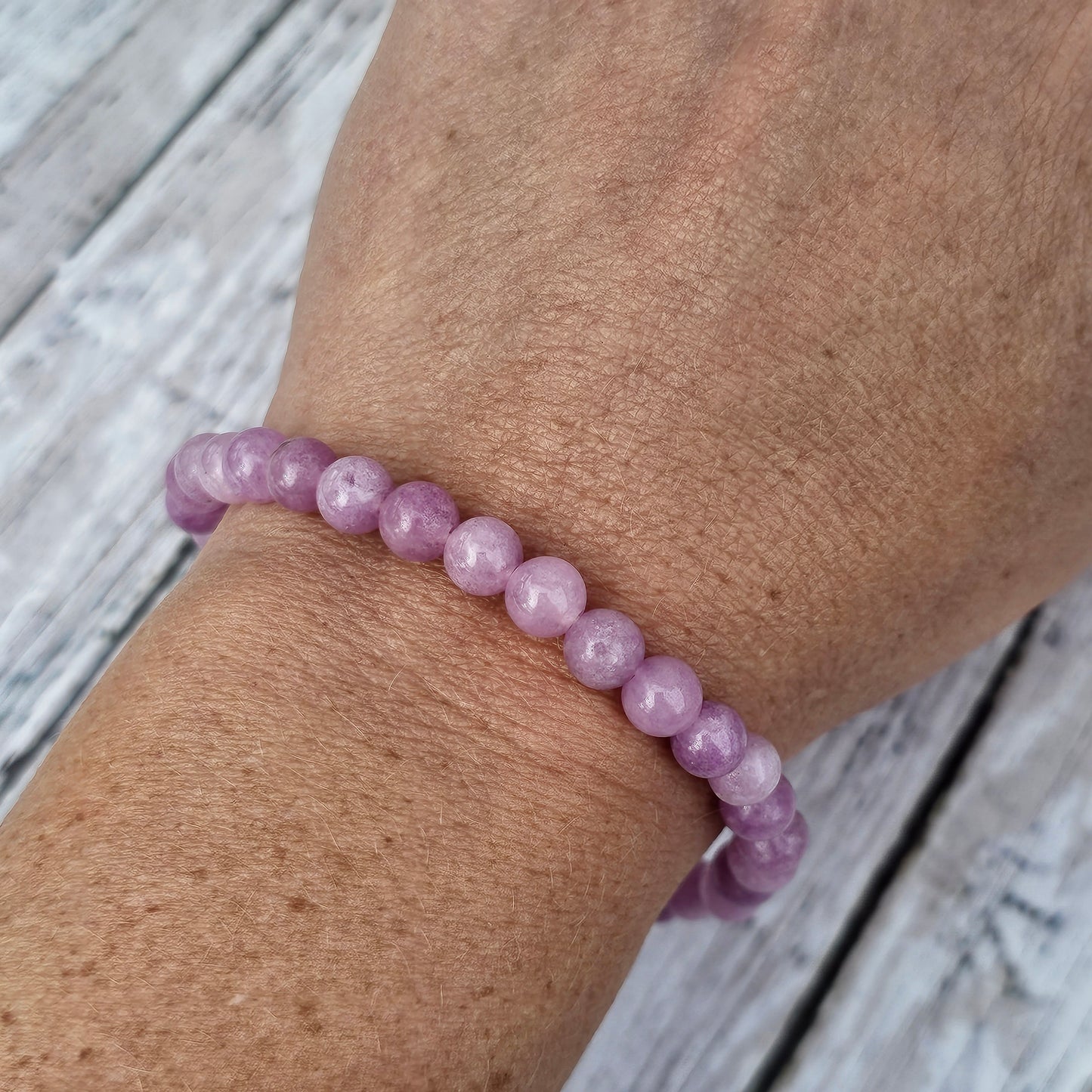 6mm Reiki Infused Pink Kunzite Bracelet
