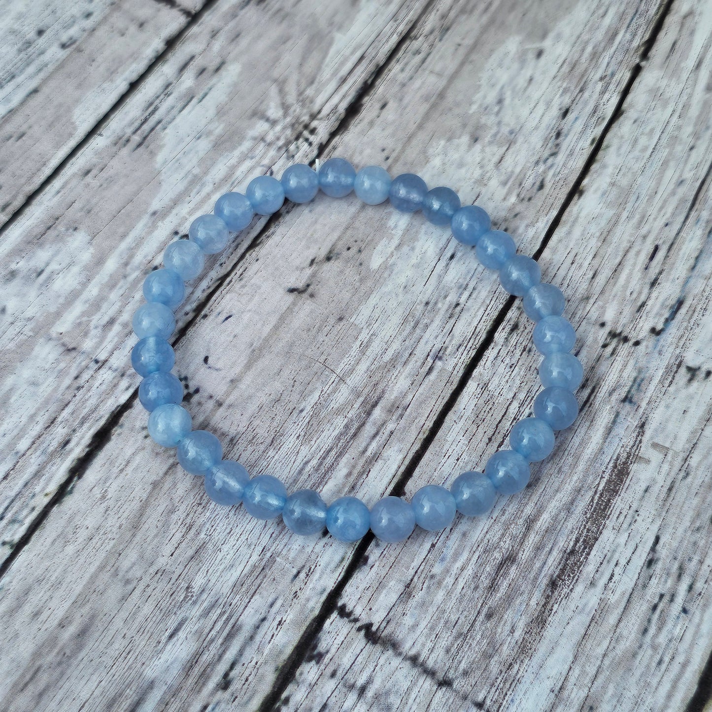 6mm Reiki Infused Aquamarine Bracelet