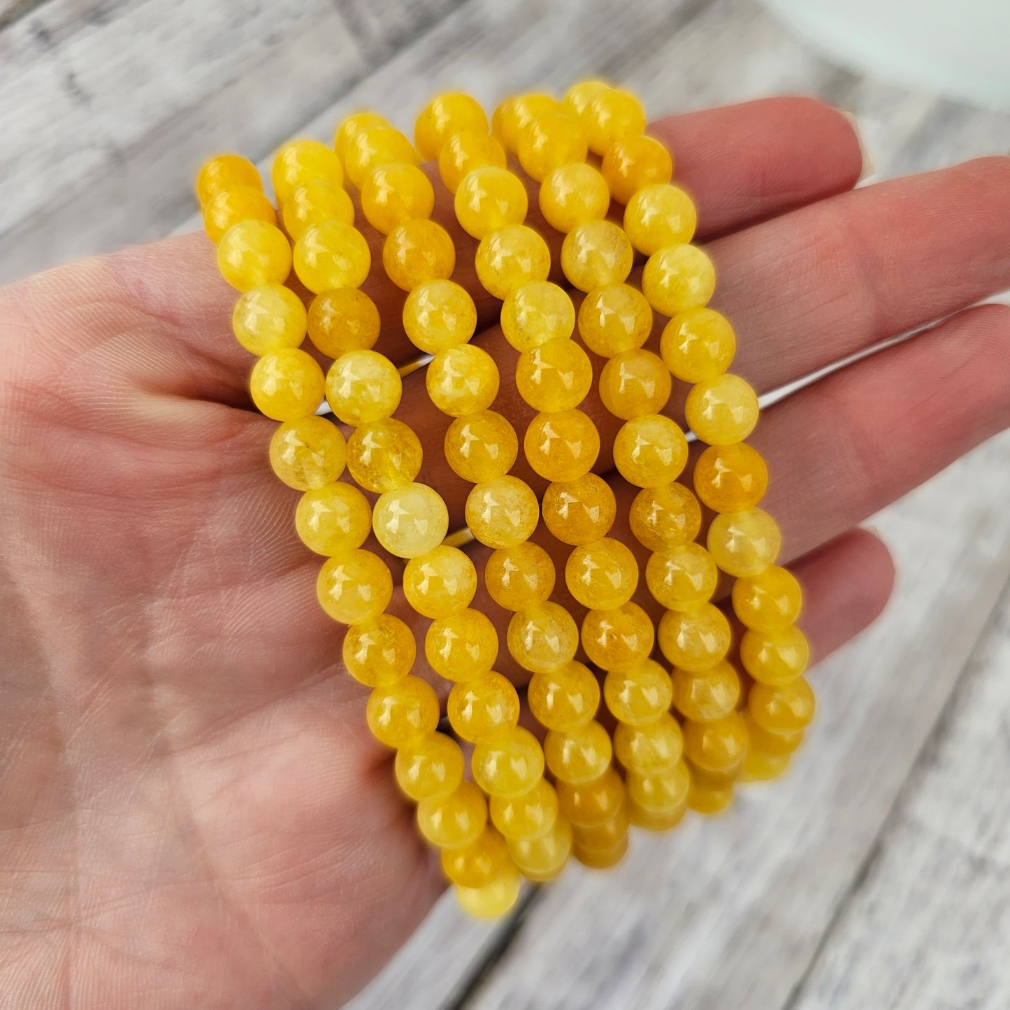 6mm Reiki Infused Lemon Jade Bracelet