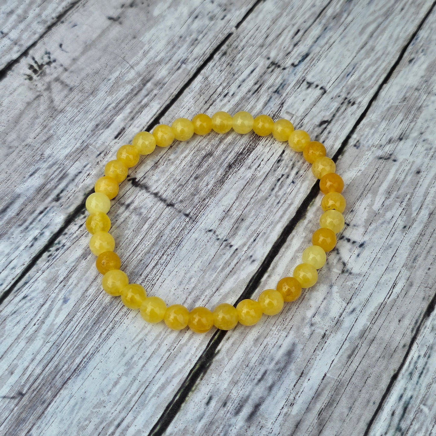 6mm Reiki Infused Lemon Jade Bracelet