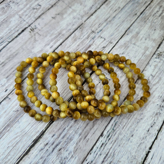 6mm Reiki Infused Golden Tiger's Eye Bracelet
