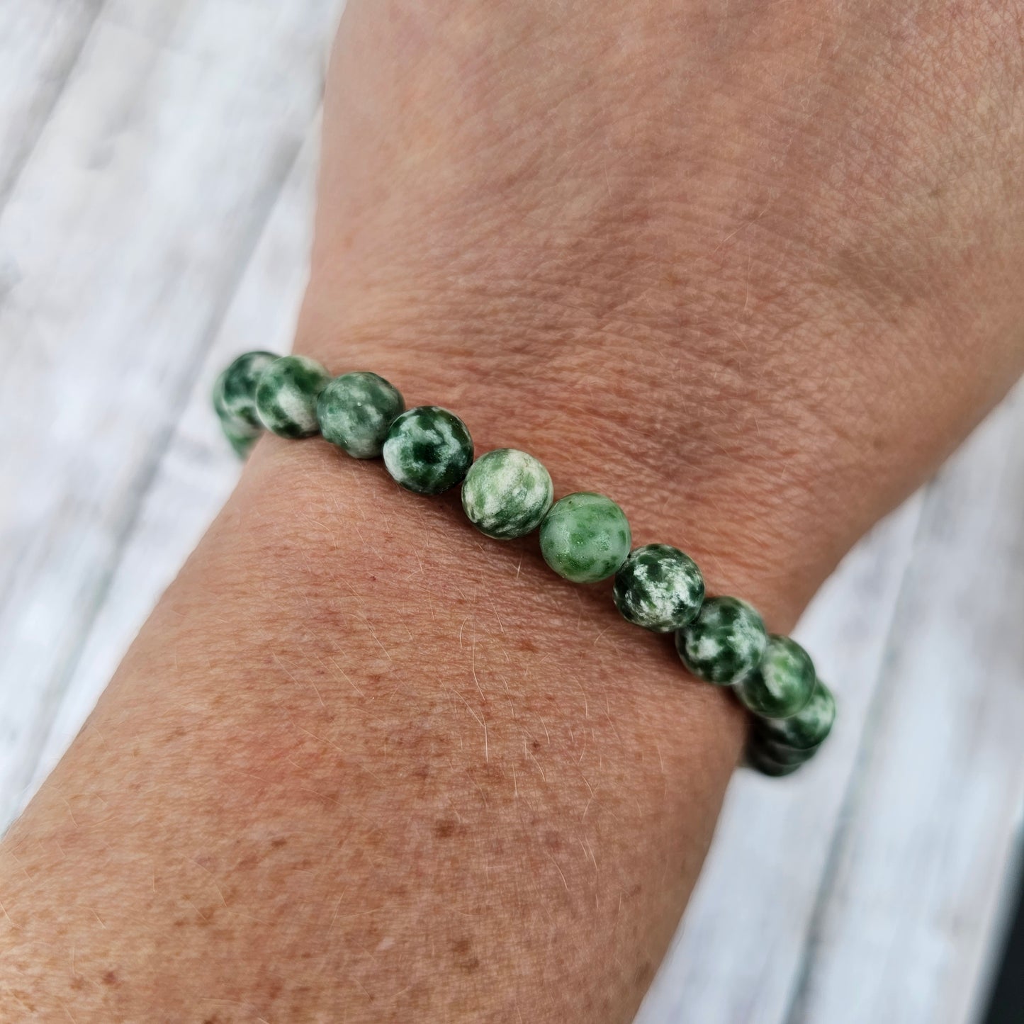 6mm Reiki Infused Tree Agate Bracelet