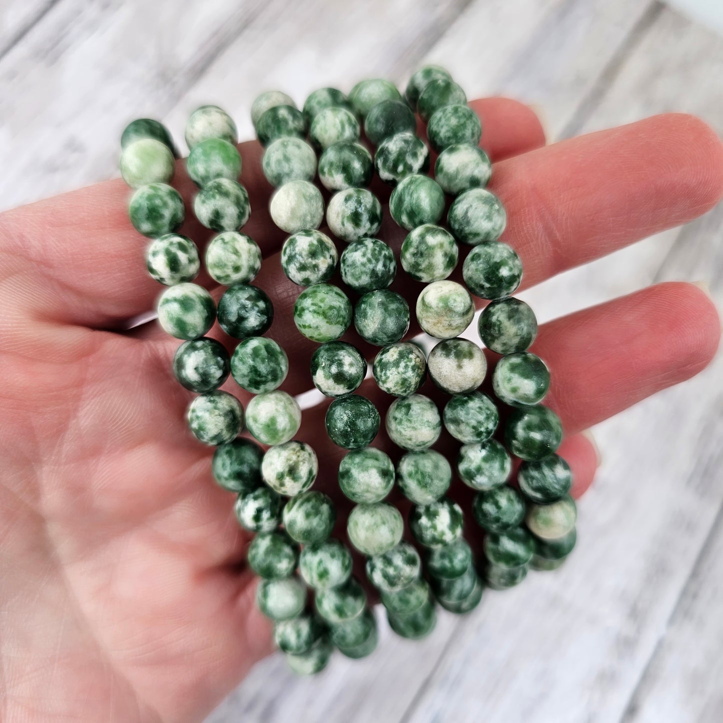 6mm Reiki Infused Tree Agate Bracelet