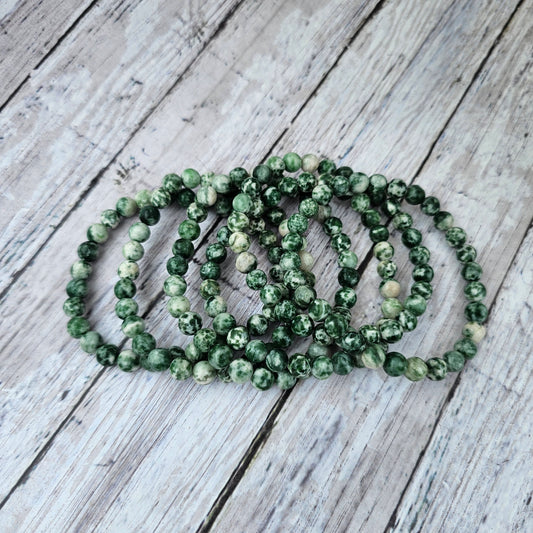 6mm Reiki Infused Tree Agate Bracelet