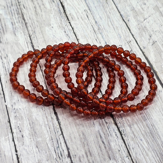 6mm Reiki Infused Red Agate Bracelet