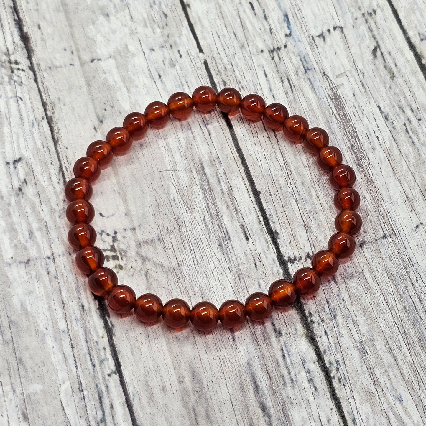 6mm Reiki Infused Red Agate Bracelet