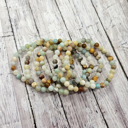 6mm Reiki Infused Amazonite Bracelet