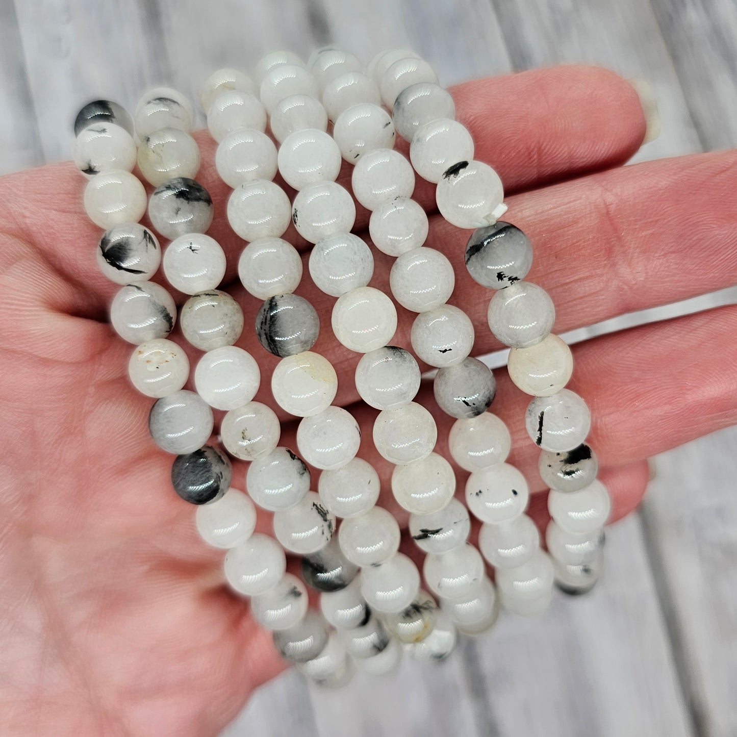 6mm Reiki Infused Tourmalinated (Black Rutile) Quartz Bracelet