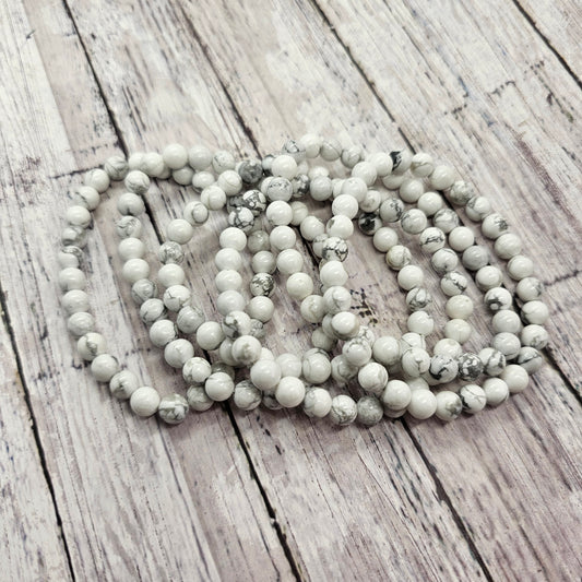 6mm Reiki Infused Howlite Bracelet