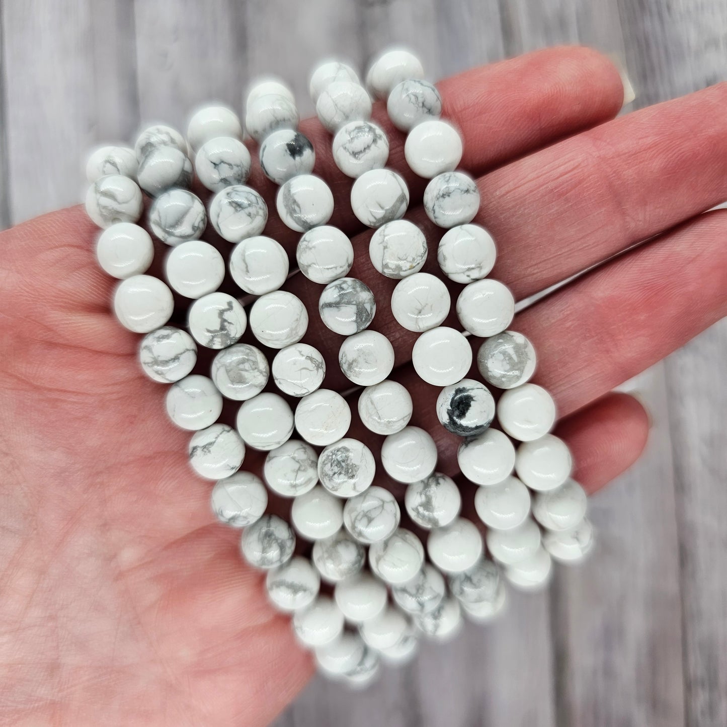 6mm Reiki Infused Howlite Bracelet