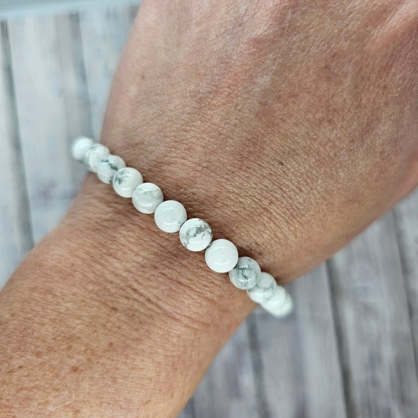6mm Reiki Infused Howlite Bracelet