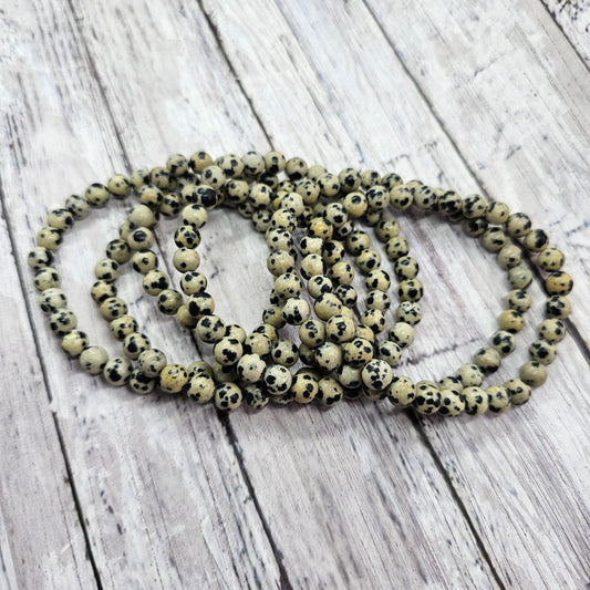 6mm Reiki Infused Dalmatian Jasper Bracelet