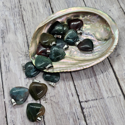 Reiki Infused Indian Agate Heart Pendant