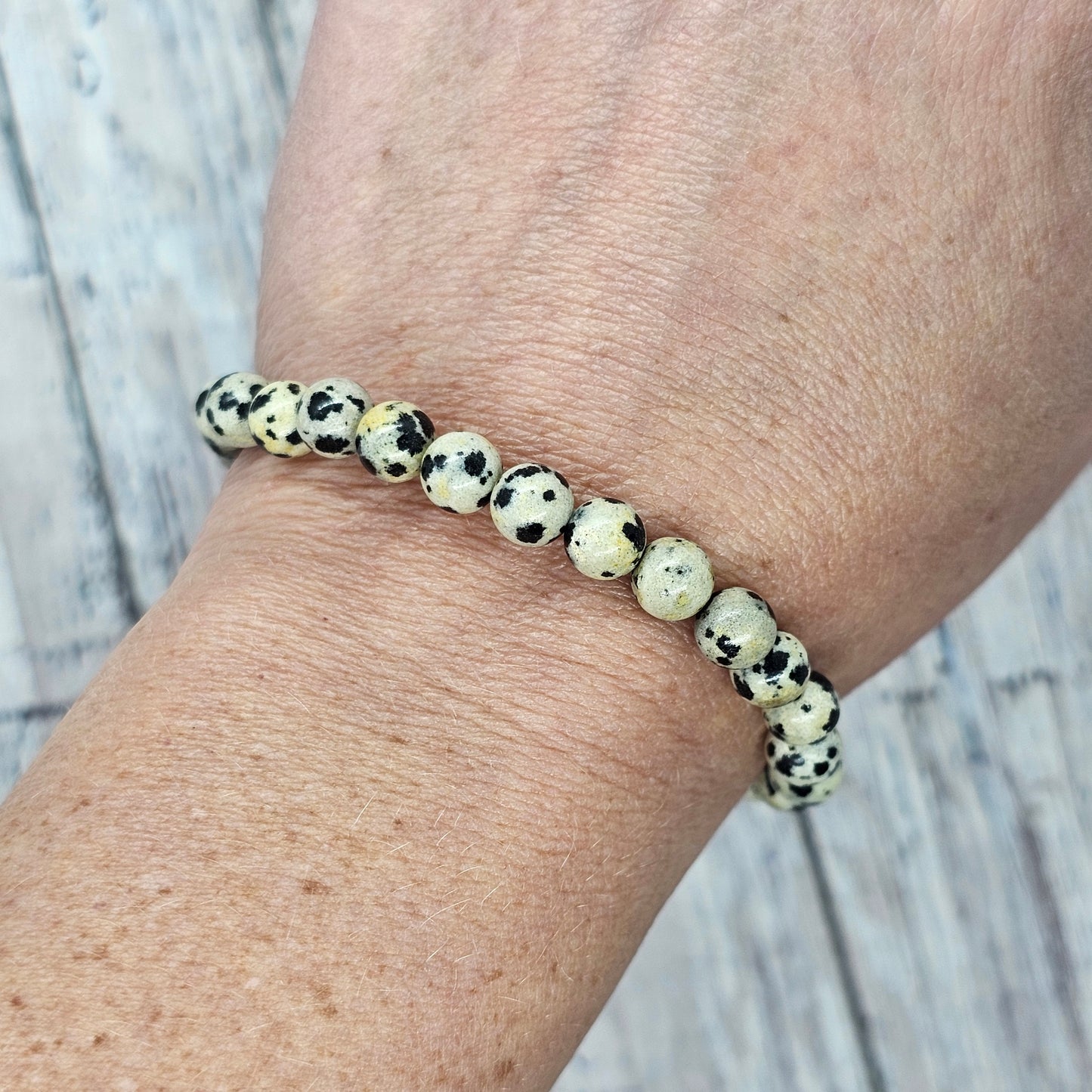 6mm Reiki Infused Dalmatian Jasper Bracelet