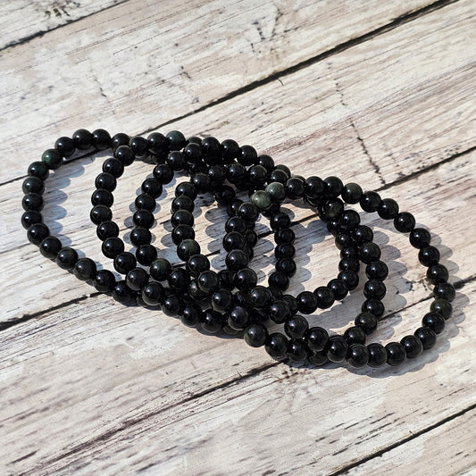 6mm Reiki Infused Rainbow Obsidian Bracelet