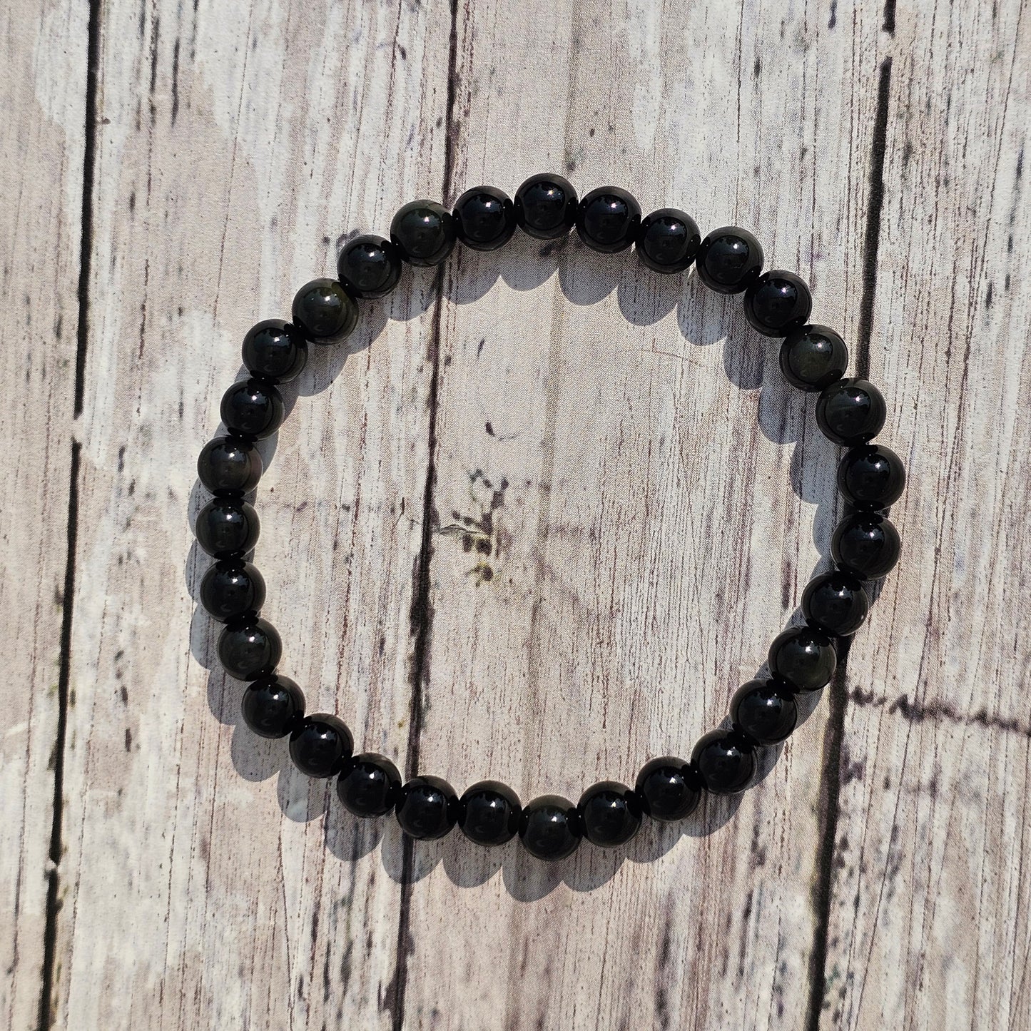 6mm Reiki Infused Rainbow Obsidian Bracelet