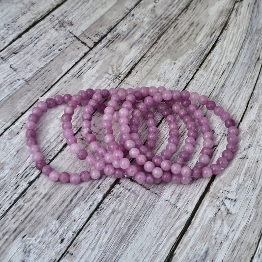 6mm Reiki Infused Pink Kunzite Bracelet