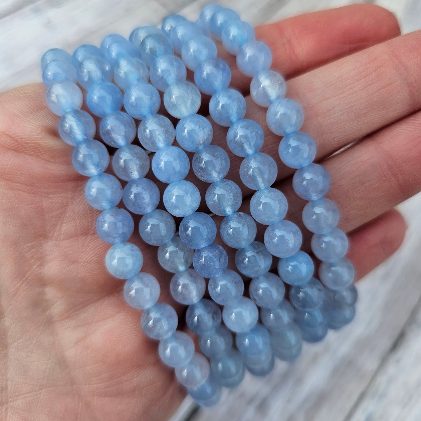 6mm Reiki Infused Aquamarine Bracelet