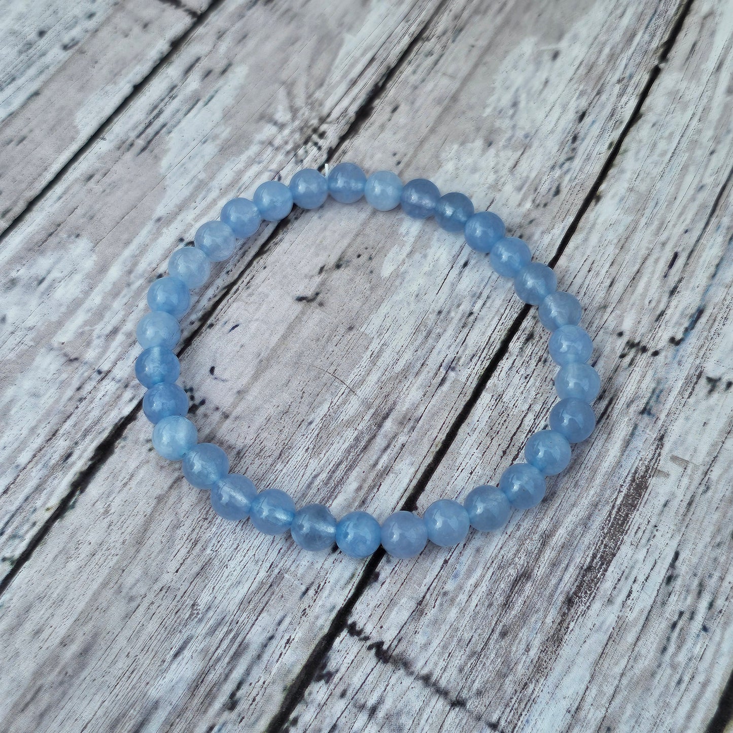 6mm Reiki Infused Aquamarine Bracelet