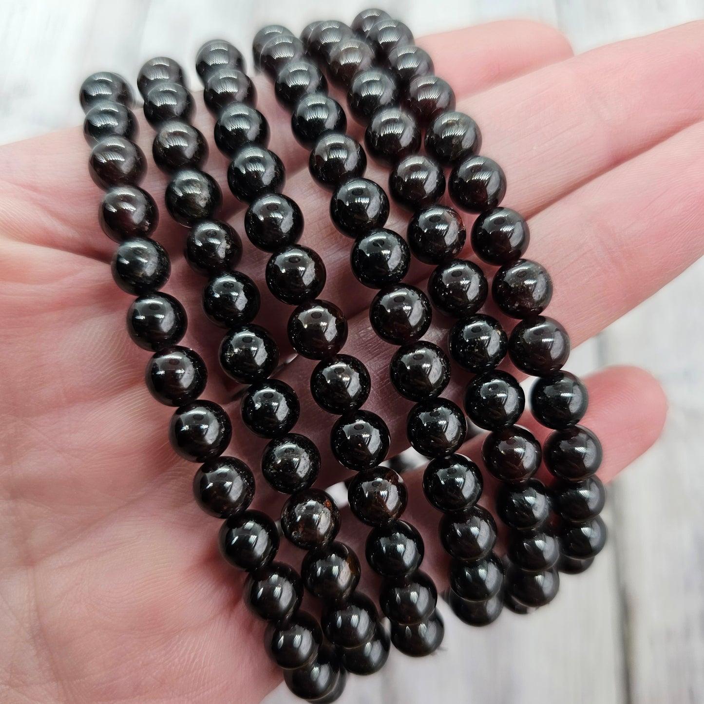 6mm Reiki Infused Garnet Bracelet