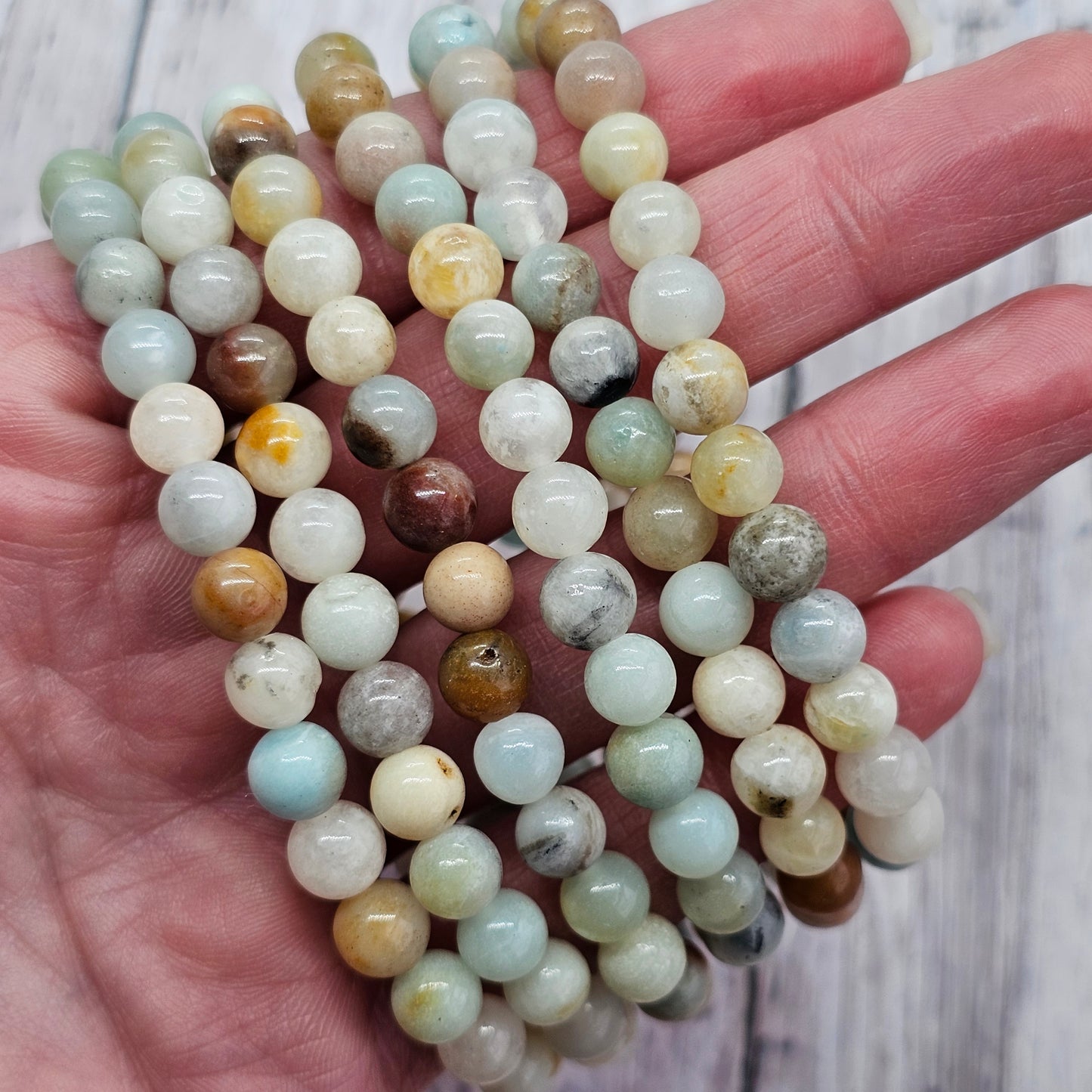 6mm Reiki Infused Amazonite Bracelet