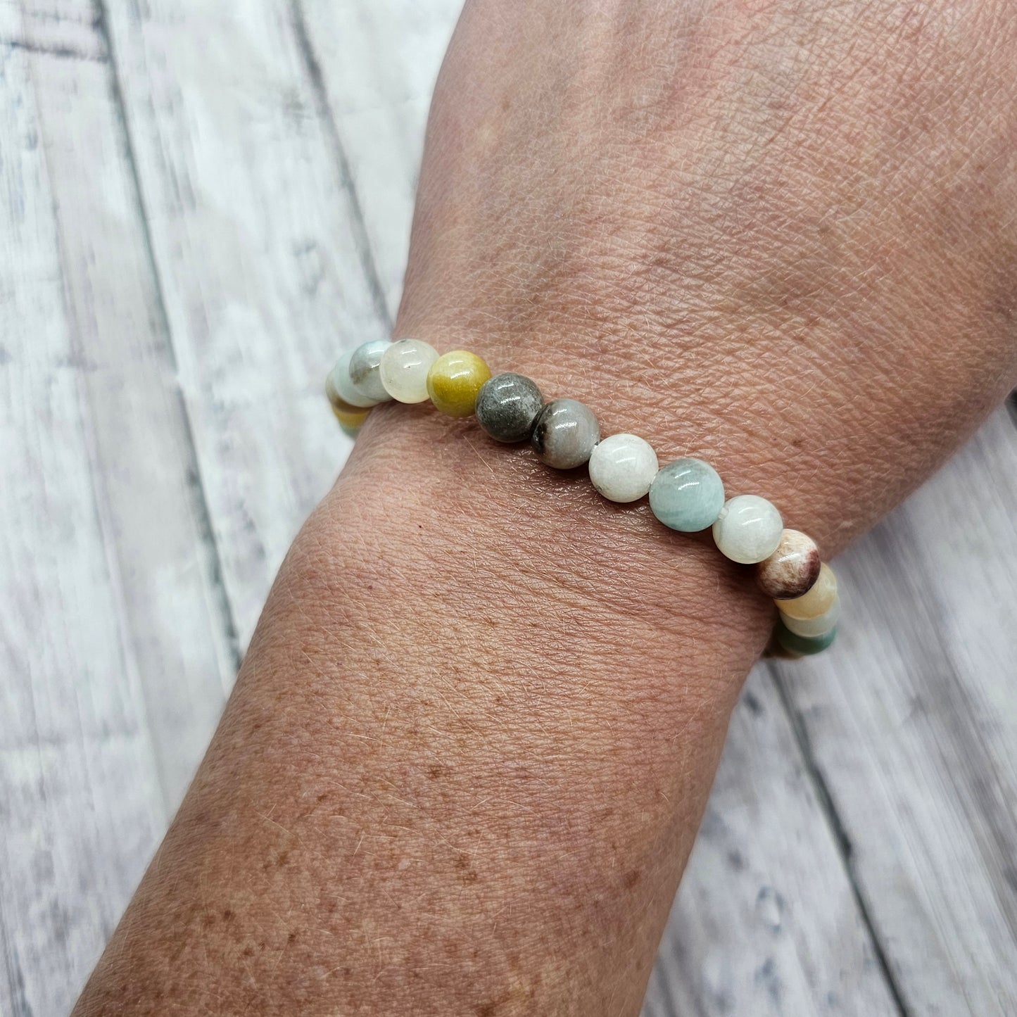 6mm Reiki Infused Amazonite Bracelet