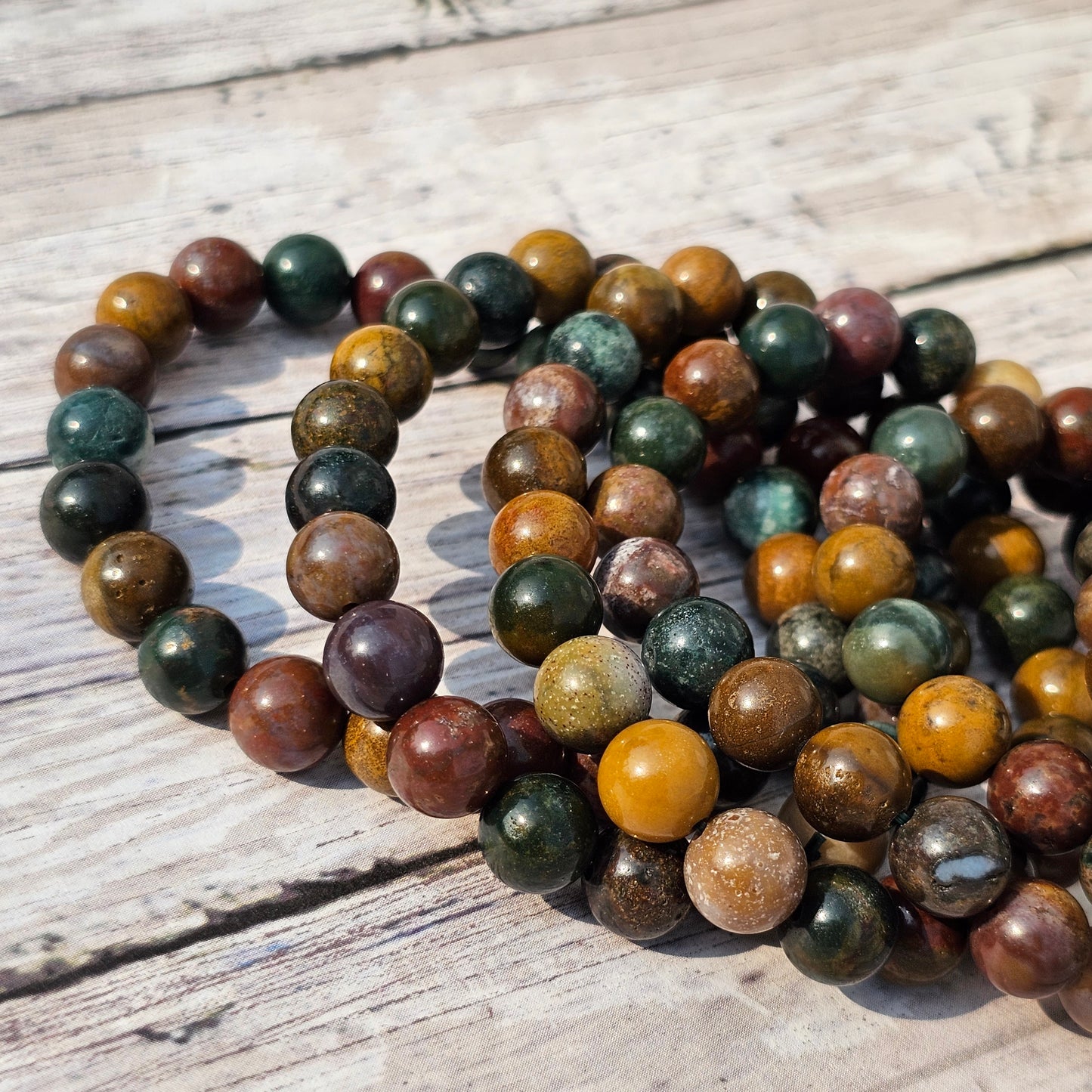 8mm Reiki Infused Ocean Jasper Bracelet