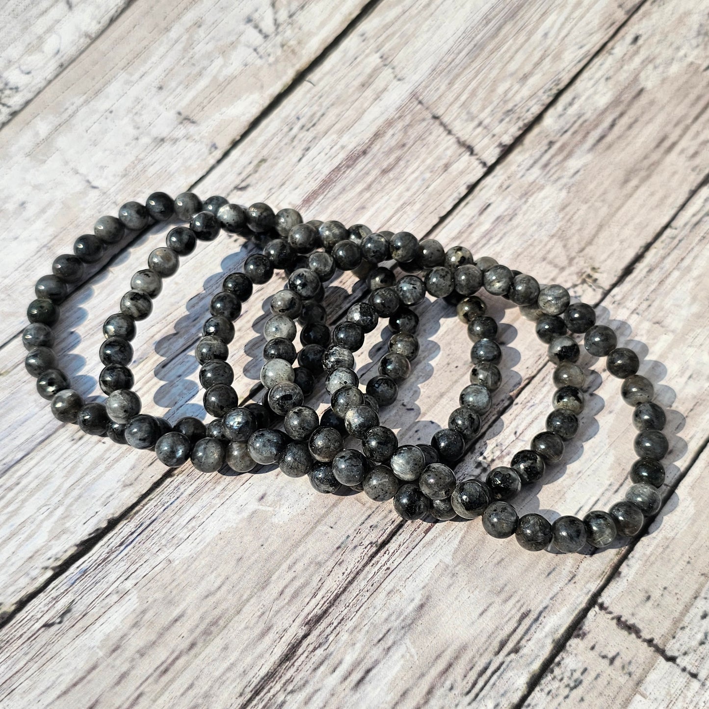 6mm Reiki Infused Larvikite Bracelet