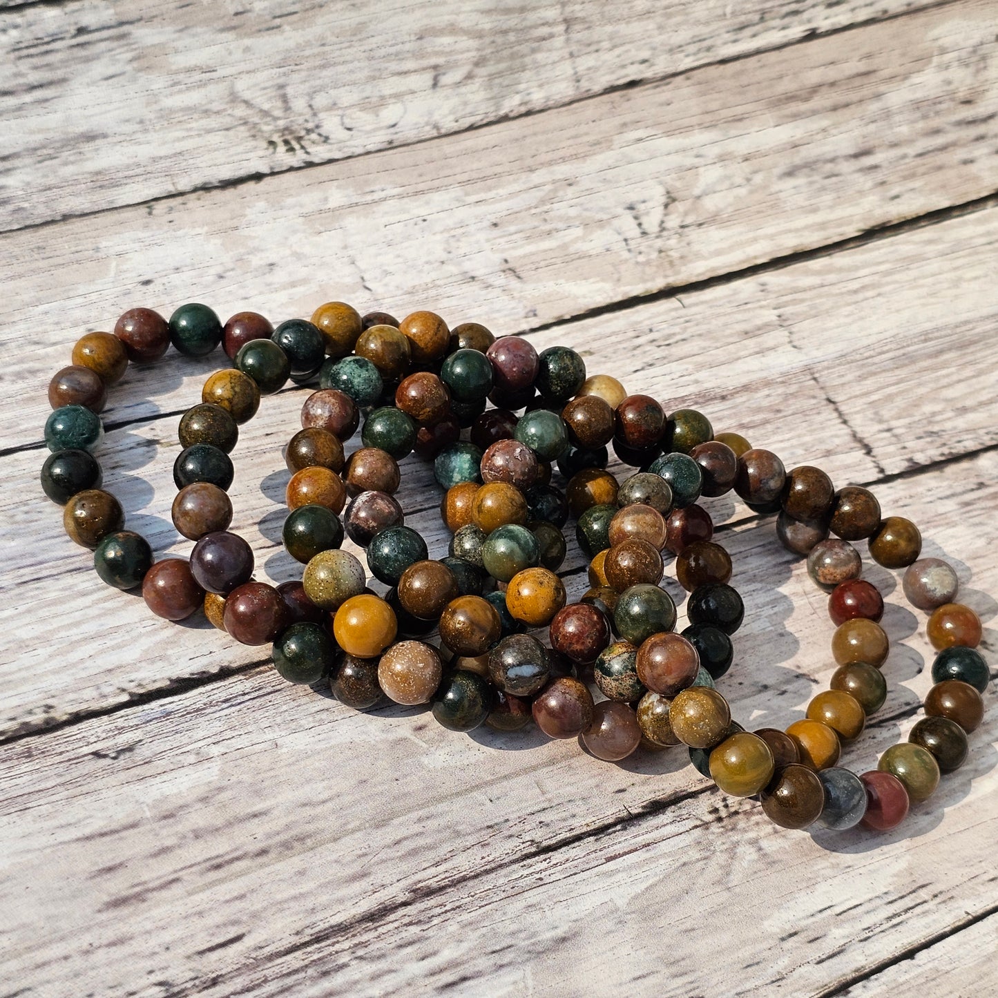 8mm Reiki Infused Ocean Jasper Bracelet