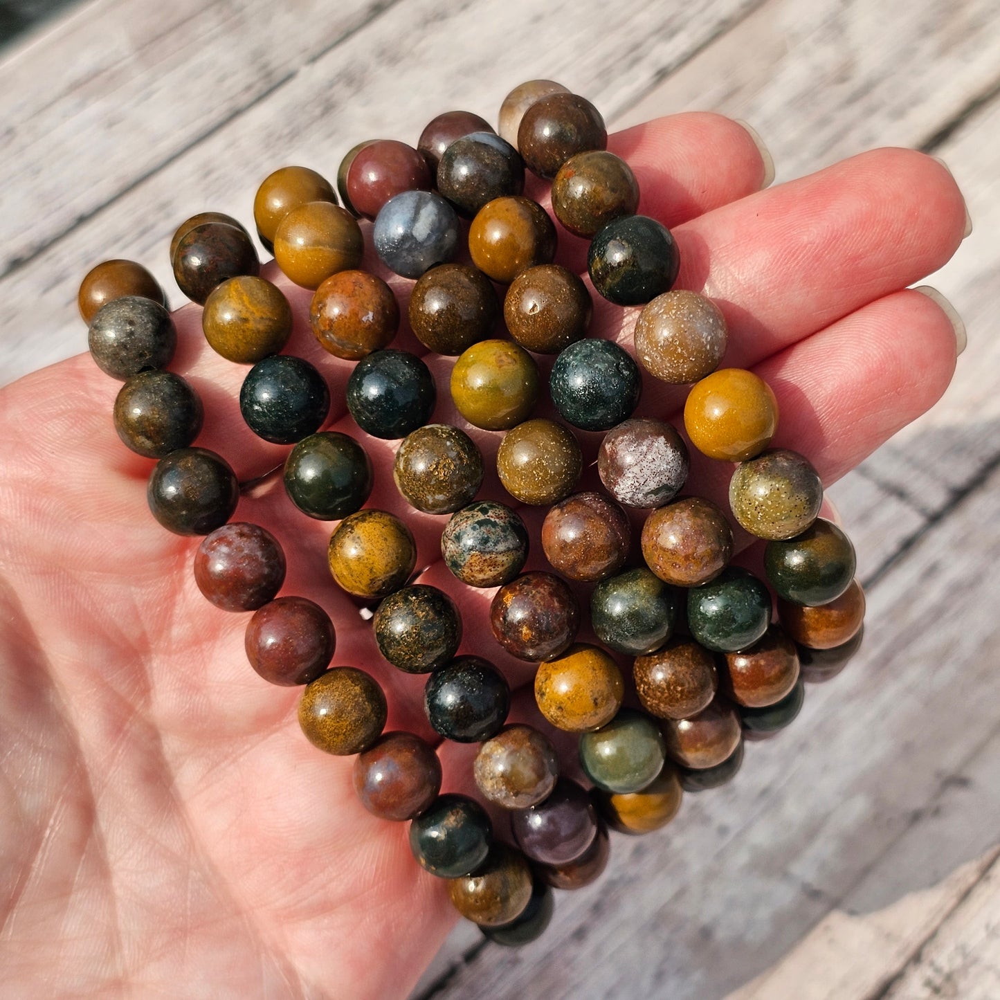 8mm Reiki Infused Ocean Jasper Bracelet