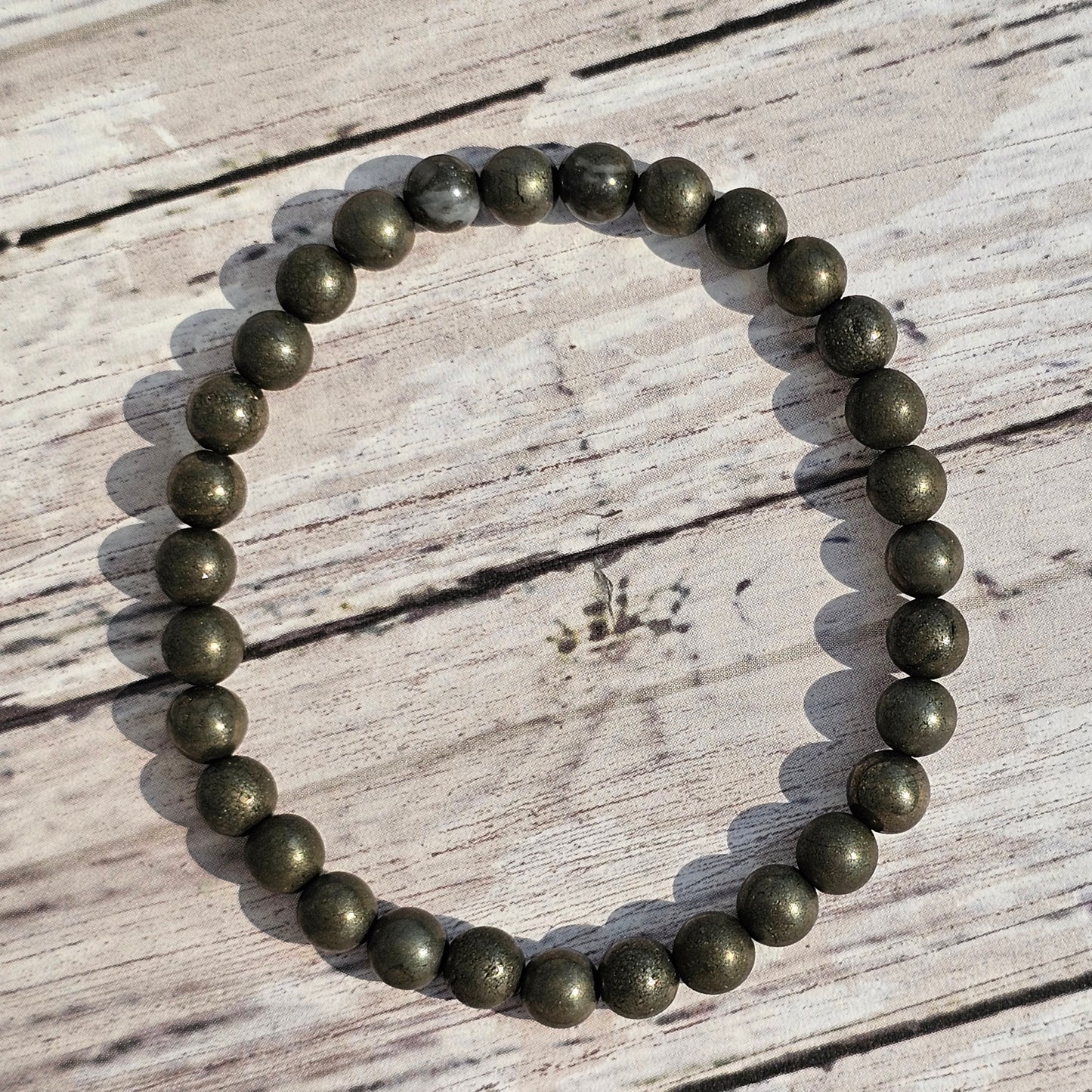 6mm Reiki Infused Pyrite Bracelet