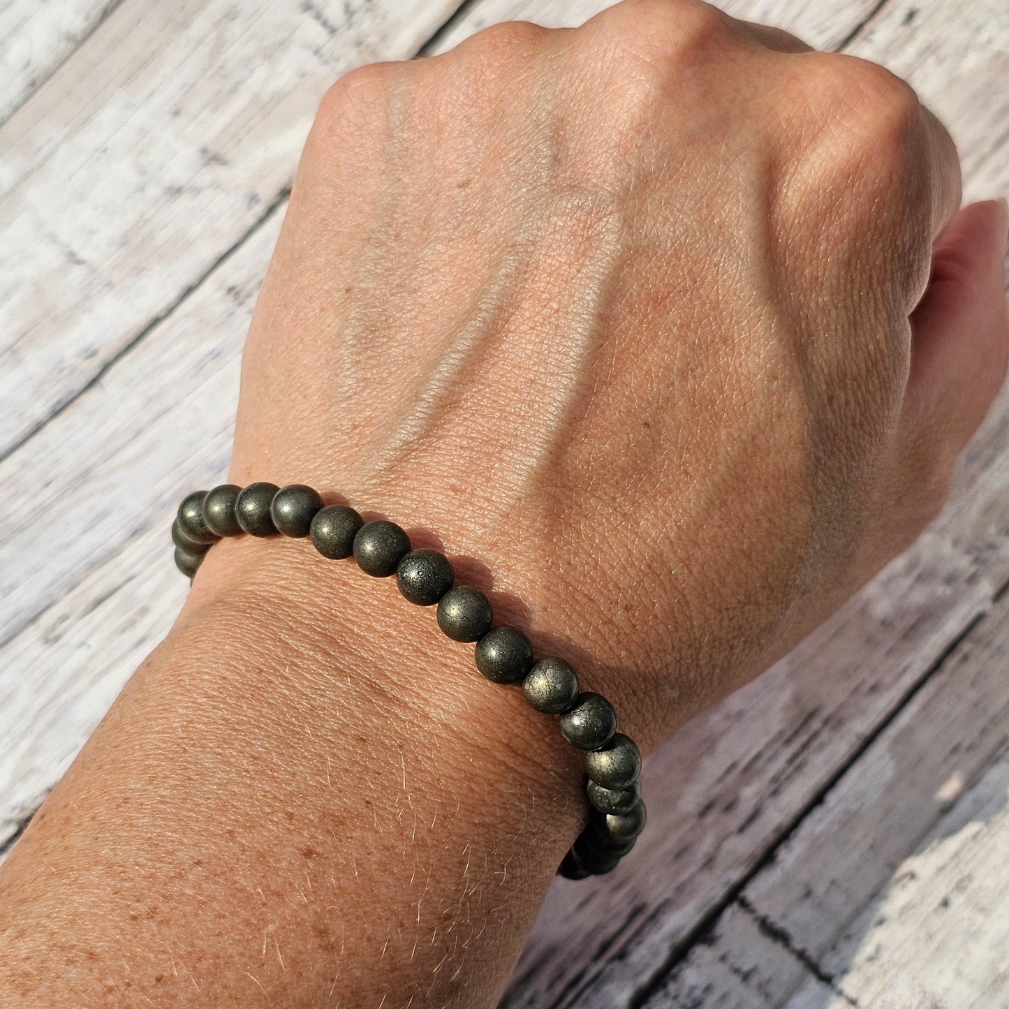 6mm Reiki Infused Pyrite Bracelet