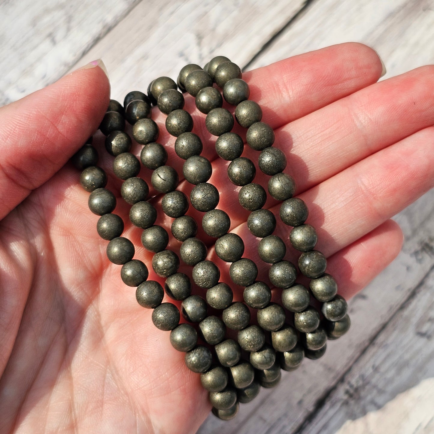 6mm Reiki Infused Pyrite Bracelet