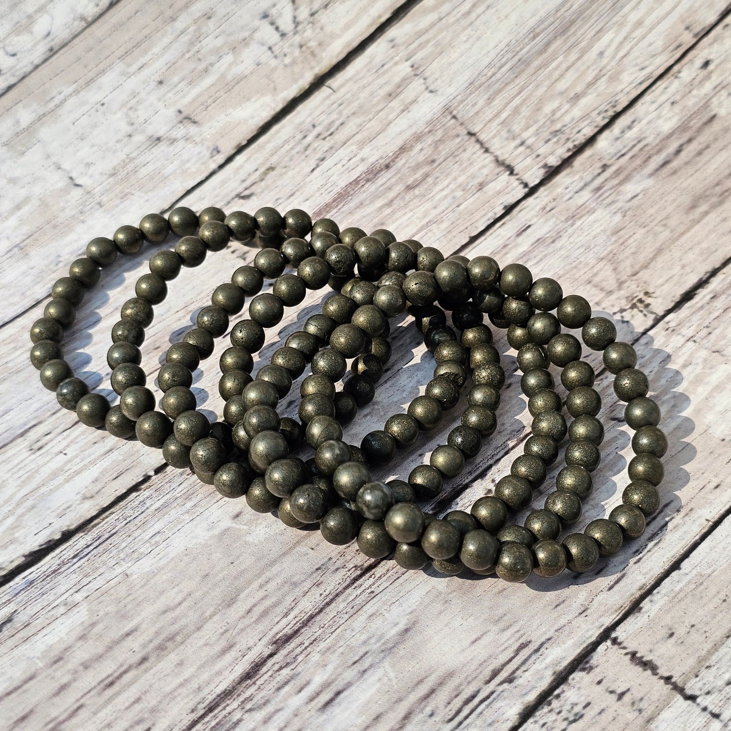 6mm Reiki Infused Pyrite Bracelet