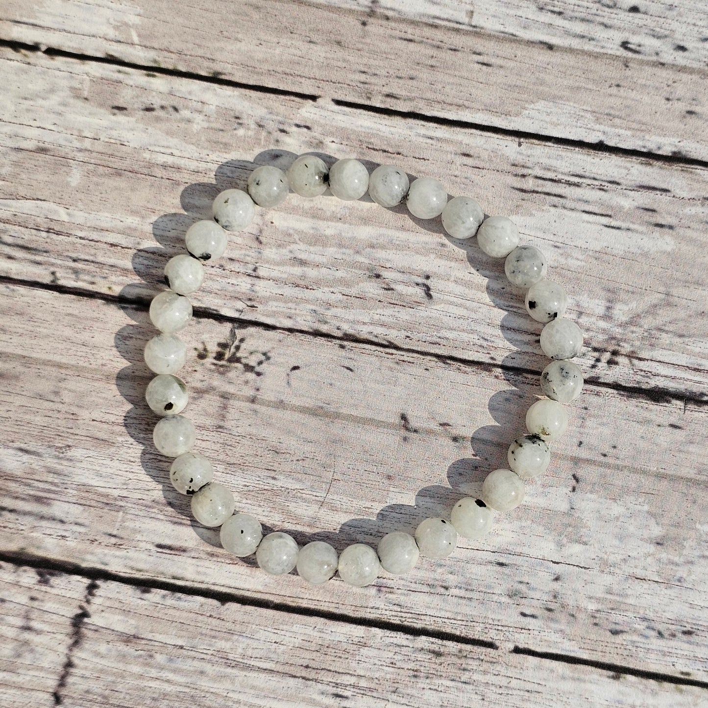 6mm Reiki Infused Rainbow Moonstone Bracelet