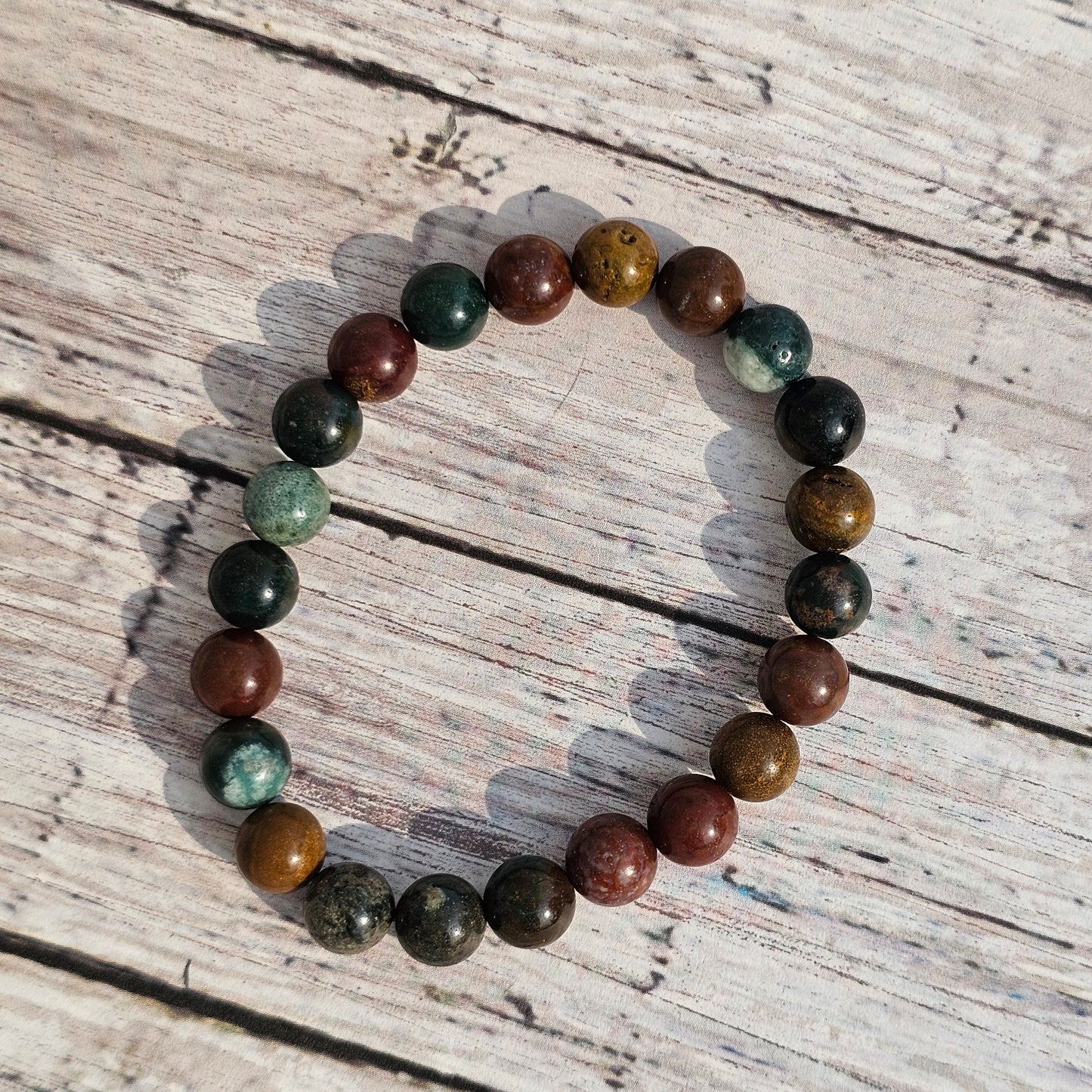 8mm Reiki Infused Ocean Jasper Bracelet