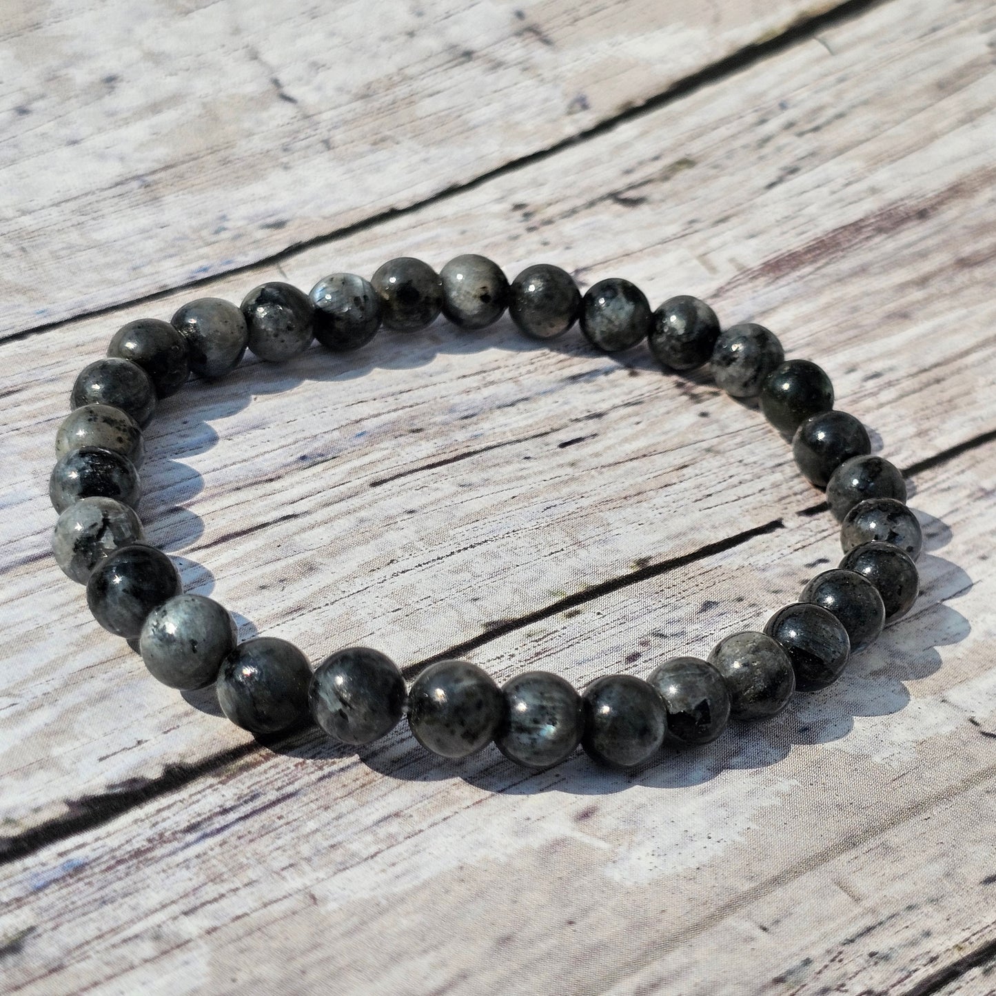 6mm Reiki Infused Larvikite Bracelet